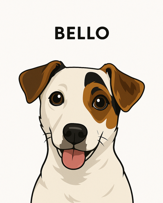 Modern Digital Pet Illustration with Name