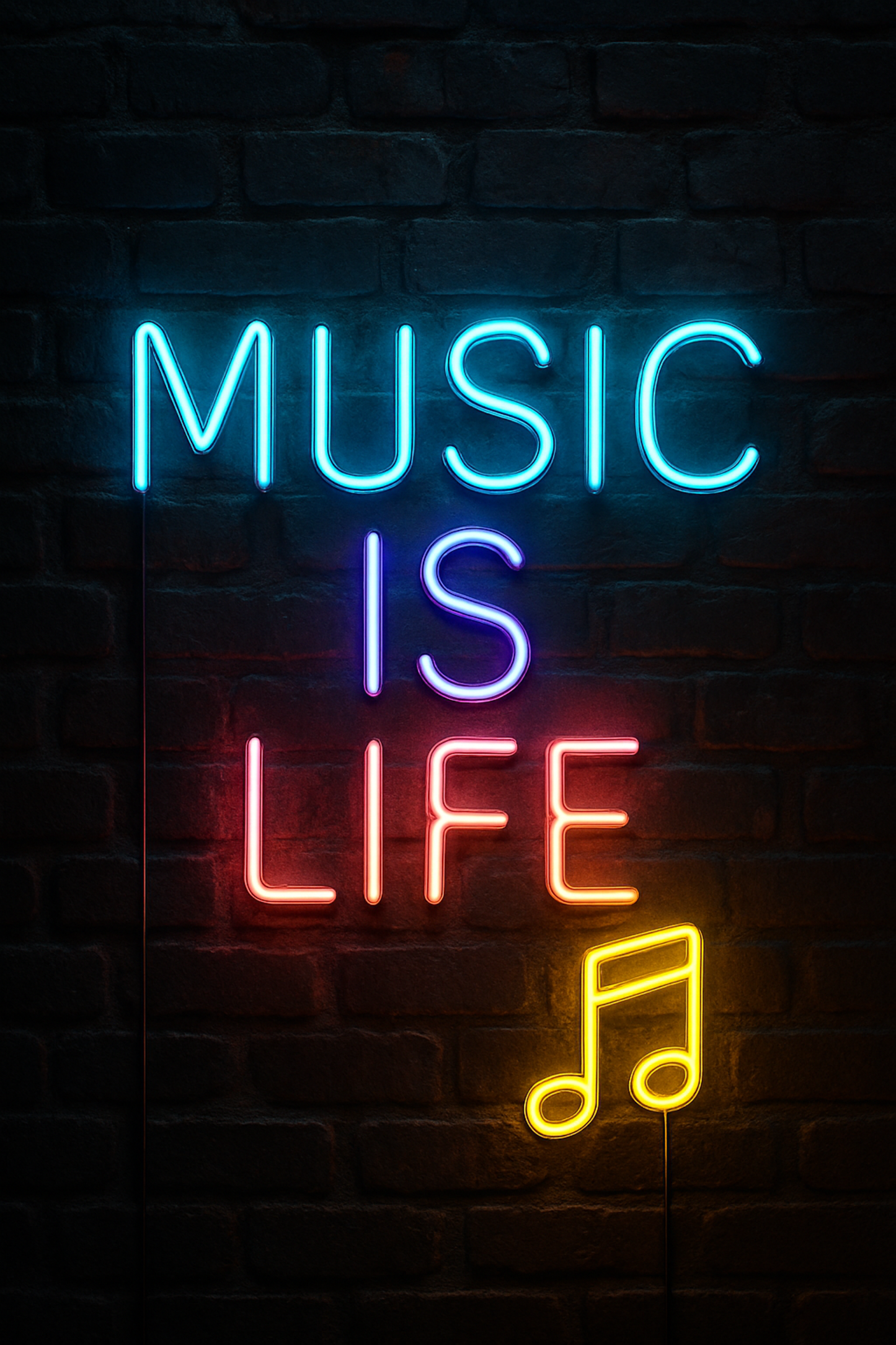 Custom Neon Poster – Bold Wall Art Print with Glowing Text, Canvas or Framed Decor