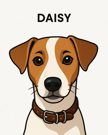 Modern Digital Pet Illustration with Name