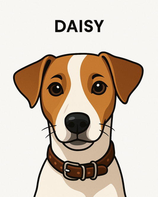 Modern Digital Pet Illustration with Name