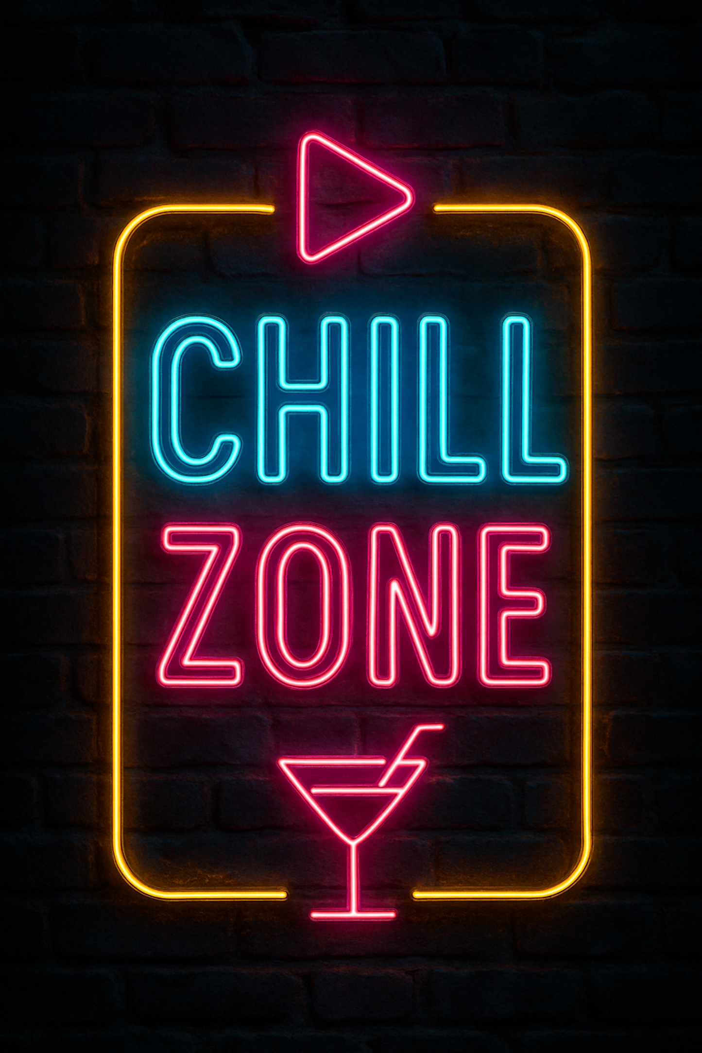 Custom Neon Poster – Bold Wall Art Print with Glowing Text, Canvas or Framed Decor
